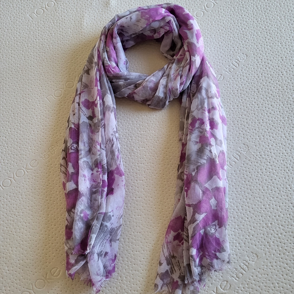 Lightweight Long Floral Scarf